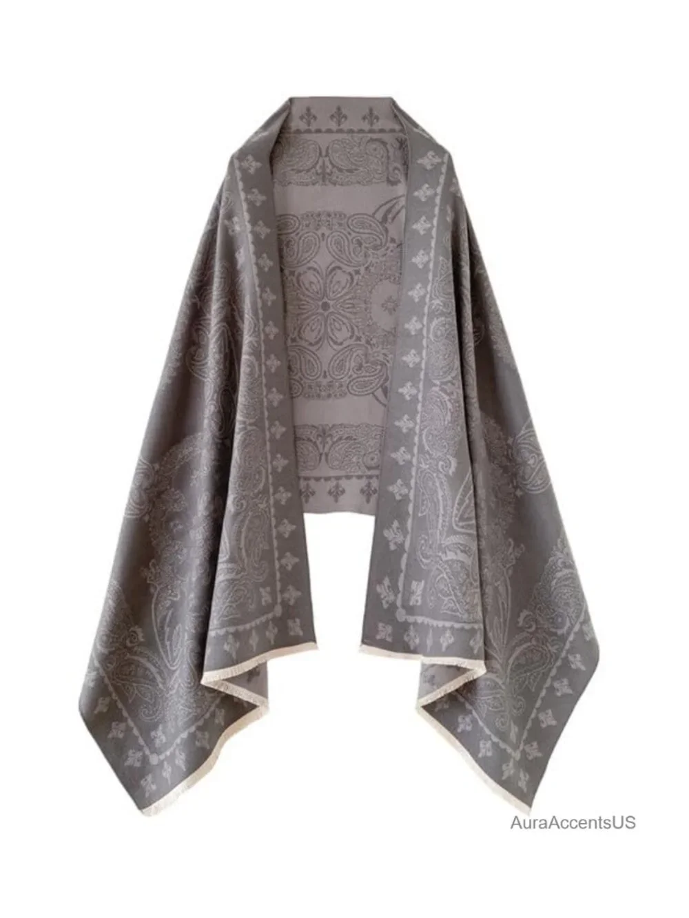 Women's Reversible Paisley Pashmina Shawl Wrap Jacquard Stole